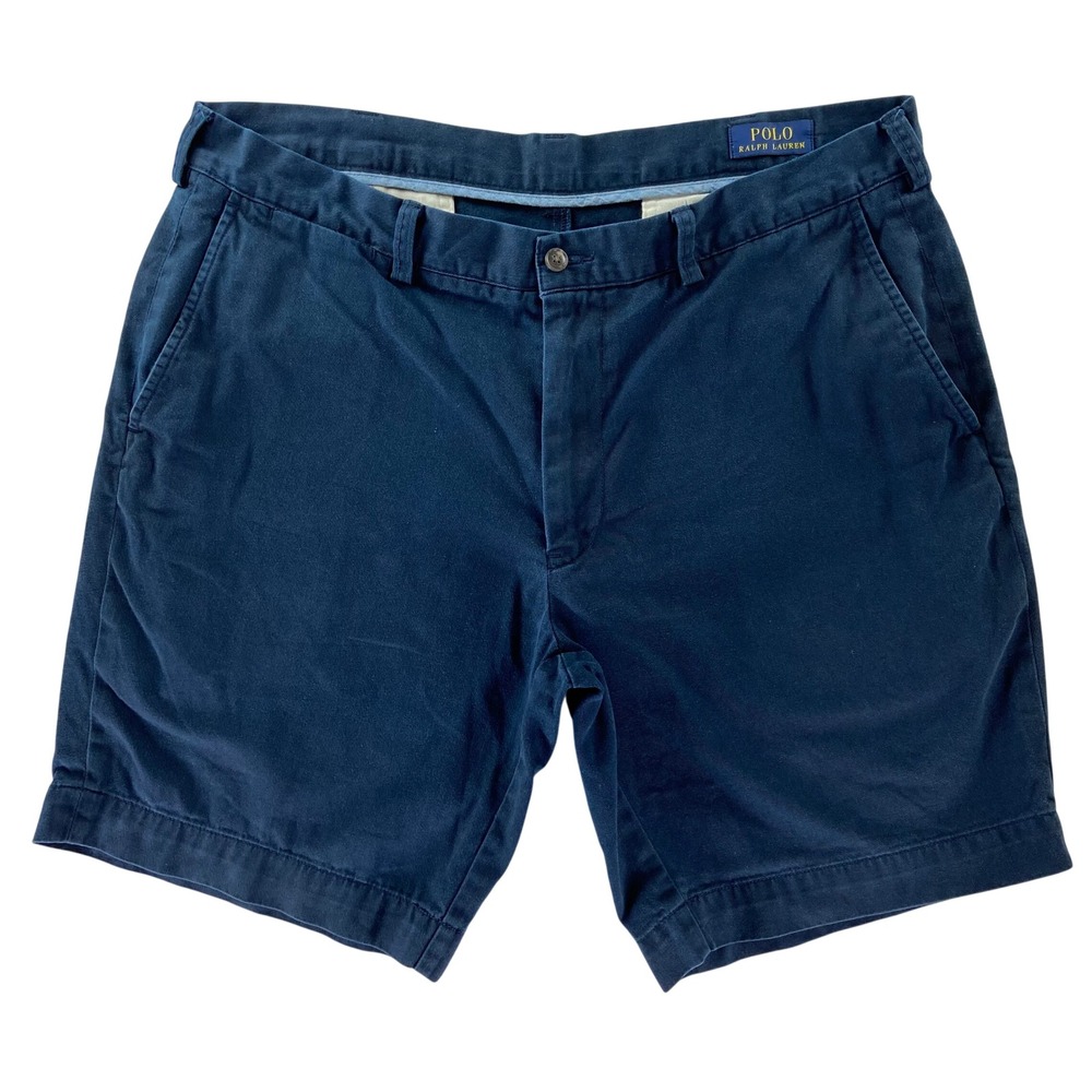 Polo Ralph Lauren Chino Shorts Mens 36 Navy Blue Classic Fit Cotton